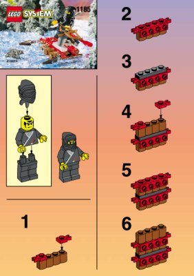 Istruzioni per la Costruzione - LEGO - 1185 - NINJA WITH RAFT: Page 1