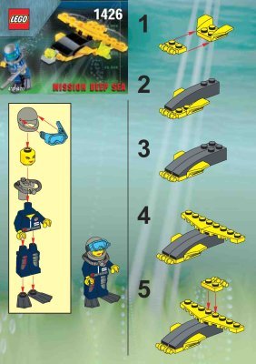 Istruzioni per la Costruzione - LEGO - 1426 - ALPHA TEAM WING DIVER: Page 1