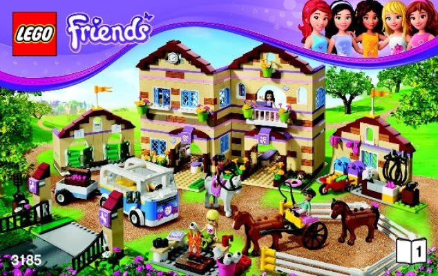 Istruzioni per la Costruzione - LEGO - Friends - 3185 - Scuola di equitazione: Page 1