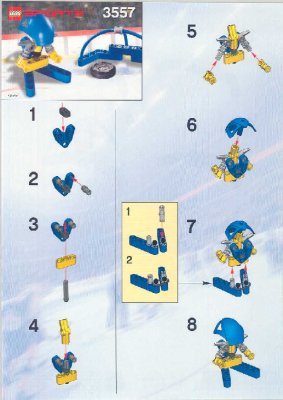 Istruzioni per la Costruzione - LEGO - 3557 - Blue Player & Goal: Page 1