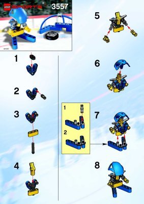 Istruzioni per la Costruzione - LEGO - 3557 - Blue Player & Goal: Page 1