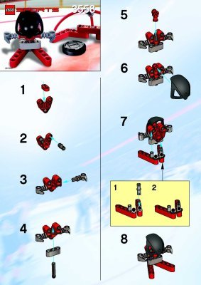 Istruzioni per la Costruzione - LEGO - 3558 - Red Player & Goal: Page 1