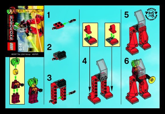 Istruzioni per la Costruzione - LEGO - 3870 - Red Walker: Page 1