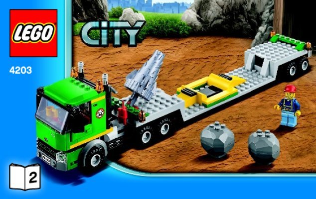 Istruzioni per la Costruzione - LEGO - City - 4203 - Trasportatore di escavatori: Page 1