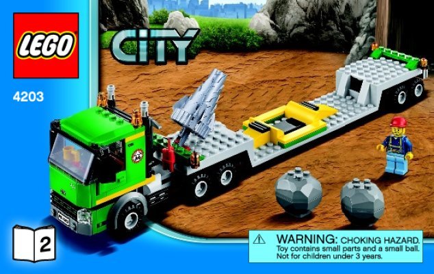 Istruzioni per la Costruzione - LEGO - City - 4203 - Trasportatore di escavatori: Page 1