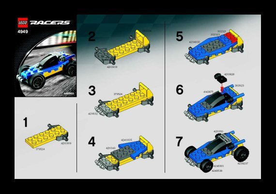 Istruzioni per la Costruzione - LEGO - 4949 - Blue Buggy: Page 1