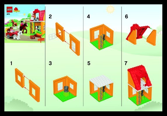 Istruzioni per la Costruzione - LEGO - 4974 - Horse Stables: Page 1