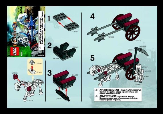 Istruzioni per la Costruzione - LEGO - 5372 - Skeleton Chariot: Page 1