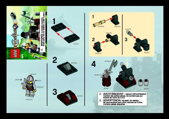 Istruzioni per la Costruzione - LEGO - 5373 - Knight & Catapult: Page 1