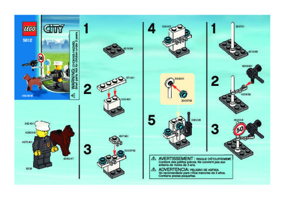 Istruzioni per la Costruzione - LEGO - 5612 - Police Officer: Page 1