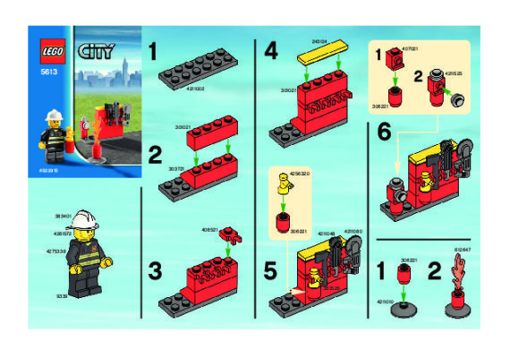 Istruzioni per la Costruzione - LEGO - 5613 - Firefighter: Page 1