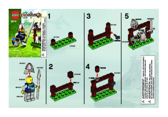 Istruzioni per la Costruzione - LEGO - 5615 - THe Knight: Page 1