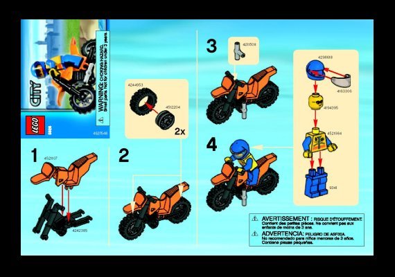 Istruzioni per la Costruzione - LEGO - 5626 - Coastguard Bike: Page 1