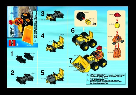 Istruzioni per la Costruzione - LEGO - 5627 - Dozer: Page 1