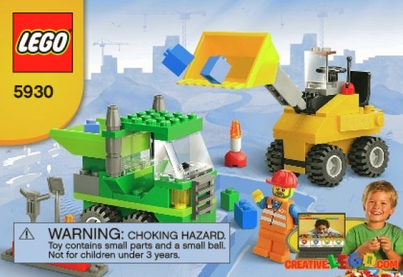 Istruzioni per la Costruzione - LEGO - 5930 - LEGO® Road Construction Building Set: Page 1