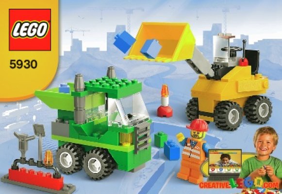 Istruzioni per la Costruzione - LEGO - 5930 - LEGO® Road Construction Building Set: Page 1