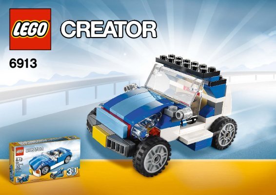 Istruzioni per la Costruzione - LEGO - 6913 - Blue Roadster: Page 1