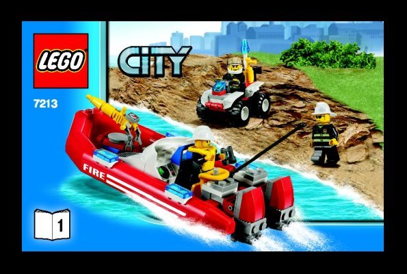 Istruzioni per la Costruzione - LEGO - 7213 - Off-road Fire Truck & Fireboat: Page 1