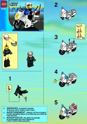 Istruzioni per la Costruzione - LEGO - 7235 - Police Motorcycle: Page 1