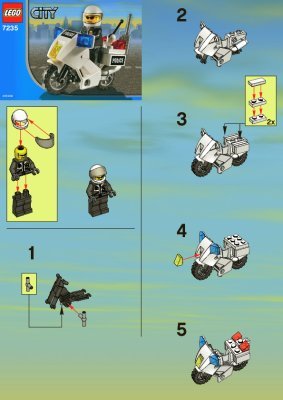 Istruzioni per la Costruzione - LEGO - 7235 - Police Motorcycle: Page 1