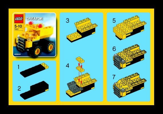 Istruzioni per la Costruzione - LEGO - 7603 - Dump Truck: Page 1