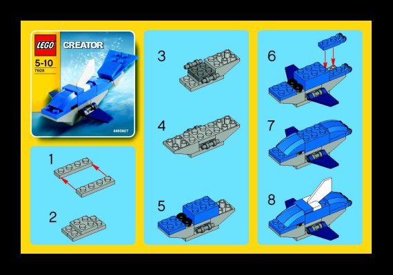 Istruzioni per la Costruzione - LEGO - 7608 - Dolphin: Page 1