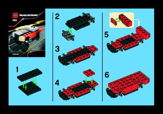 Istruzioni per la Costruzione - LEGO - 7612 - Muscle Car: Page 1