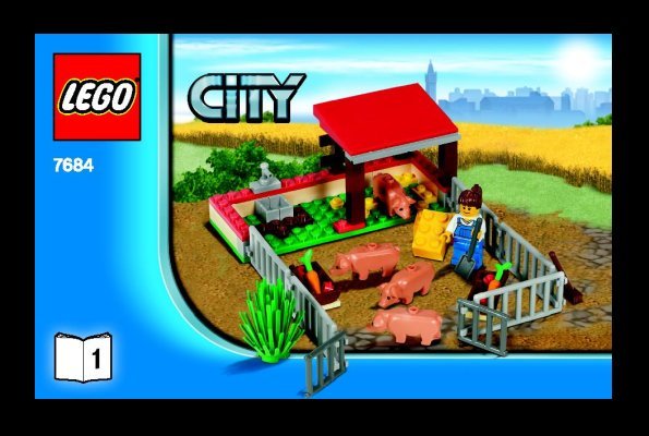 Istruzioni per la Costruzione - LEGO - 7684 - Pig Farm & Tractor: Page 1