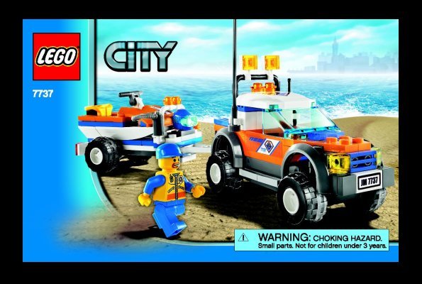 Istruzioni per la Costruzione - LEGO - 7737 - Coast Guard 4WD & Jet Scooter: Page 1