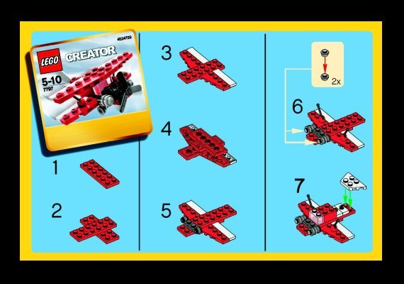 Istruzioni per la Costruzione - LEGO - 7797 - Bi-Plane: Page 1