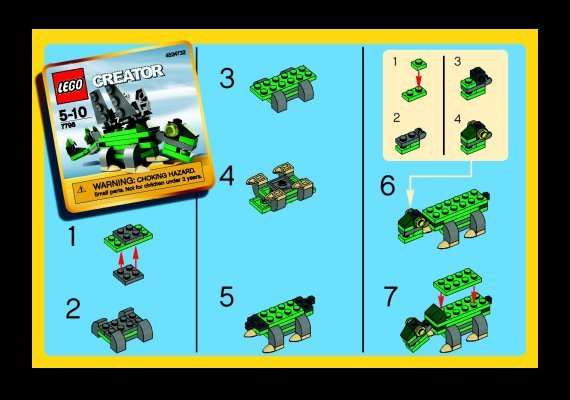 Istruzioni per la Costruzione - LEGO - 7798 - Stegosaurus: Page 1