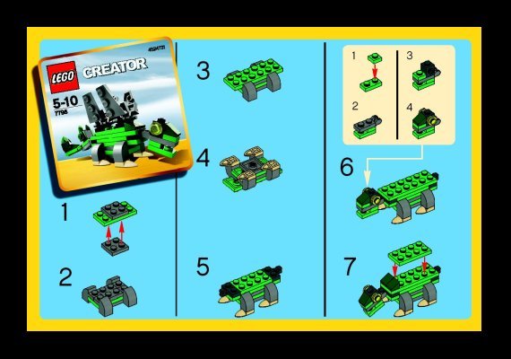 Istruzioni per la Costruzione - LEGO - 7798 - Stegosaurus: Page 1