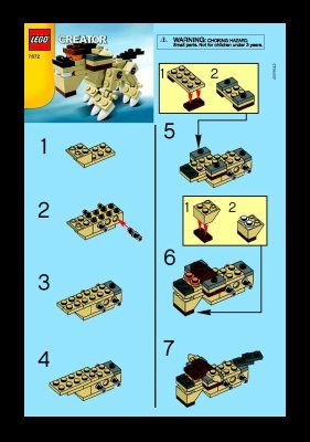 Istruzioni per la Costruzione - LEGO - 7872 - Lion: Page 1