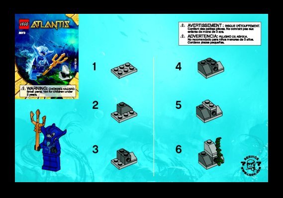 Istruzioni per la Costruzione - LEGO - 8073 - Manta Warrior: Page 1