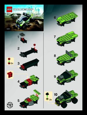 Istruzioni per la Costruzione - LEGO - 8192 - Lime Racer: Page 1