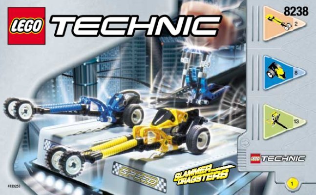 Istruzioni per la Costruzione - LEGO - 8238 - Slammer Dragsters: Page 1