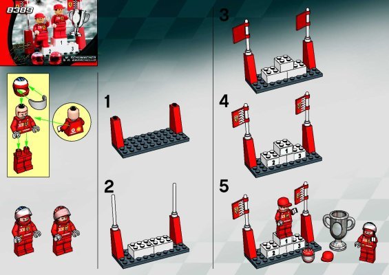 Istruzioni per la Costruzione - LEGO - 8389 - M. Schumacher & R. Barrichello: Page 1