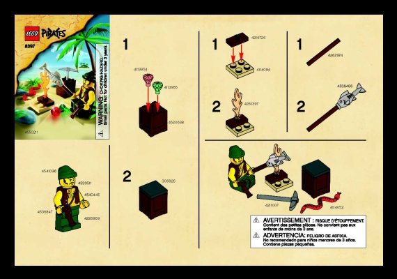 Istruzioni per la Costruzione - LEGO - 8397 - Pirate Survival: Page 1