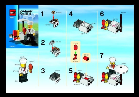 Istruzioni per la Costruzione - LEGO - 8398 - BBQ Stand: Page 1