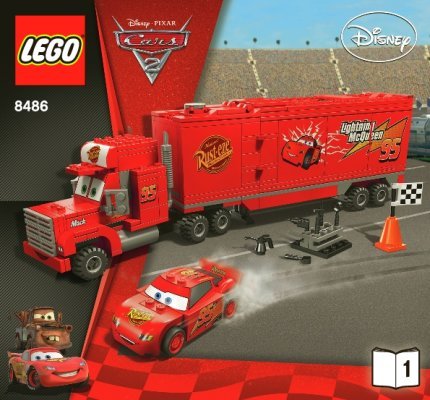 Istruzioni per la Costruzione - LEGO - 8486 - Mack's Team Truck: Page 1