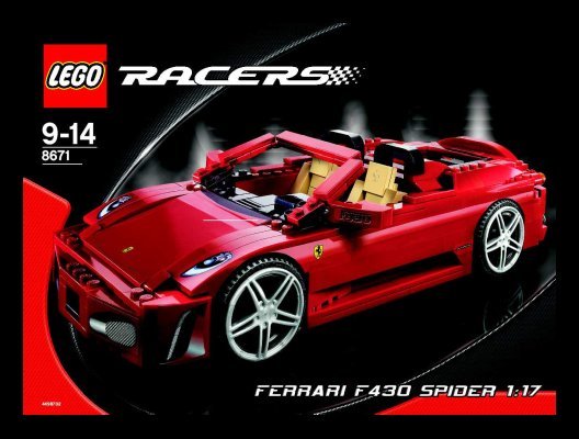 Istruzioni per la Costruzione - LEGO - 8671 - Ferrari F430 Spider 1:17: Page 1