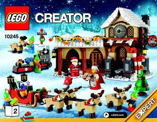 Istruzioni per la Costruzione - LEGO - Creator - 10245 - La Bottega di Babbo Natale: Page 1