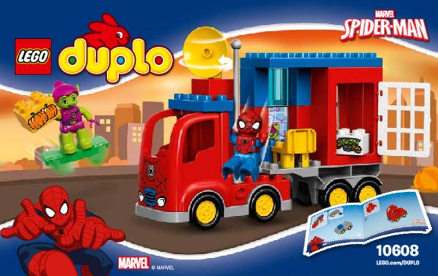 Istruzioni per la Costruzione - LEGO - DUPLO - 10608 - L'avventura del camion-ragno di Spider-Man: Page 1