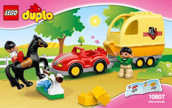 Istruzioni per la Costruzione - LEGO - DUPLO - 10807 - Cavallo e rimorchio: Page 1