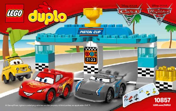 Istruzioni per la Costruzione - LEGO - DUPLO - 10857 - Gara Piston Cup: Page 1