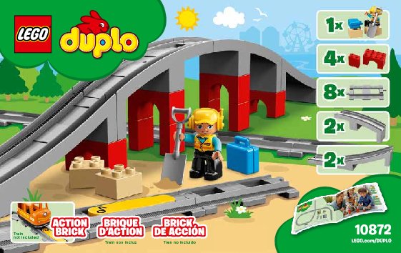 Istruzioni per la Costruzione - LEGO - 10872 - Train Bridge and Tracks: Page 1