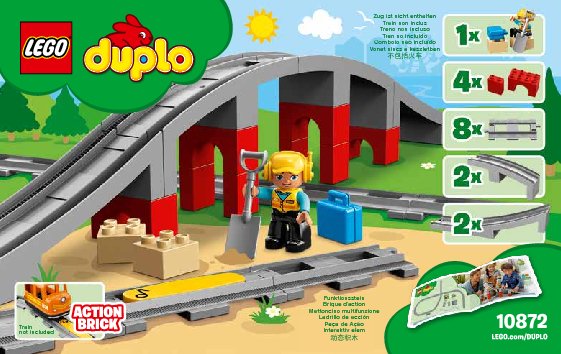 Istruzioni per la Costruzione - LEGO - 10872 - Train Bridge and Tracks: Page 1