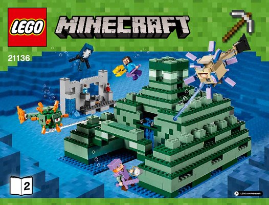 Istruzioni per la Costruzione - LEGO - Minecraft - 21136 - Monumento oceanico: Page 1