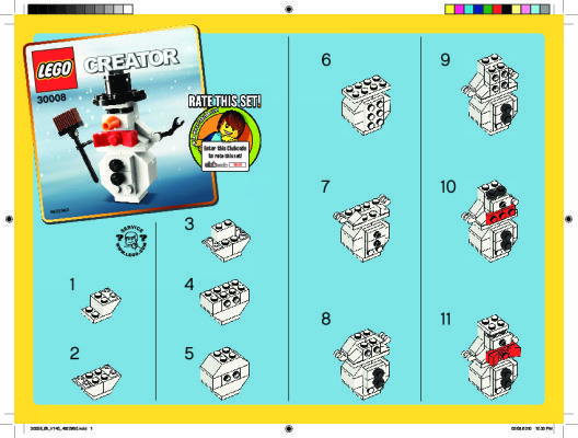 Istruzioni per la Costruzione - LEGO - 30008 - Snowman: Page 1