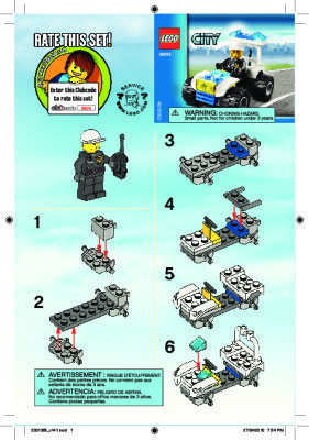 Istruzioni per la Costruzione - LEGO - 30013 - Police Quad: Page 1